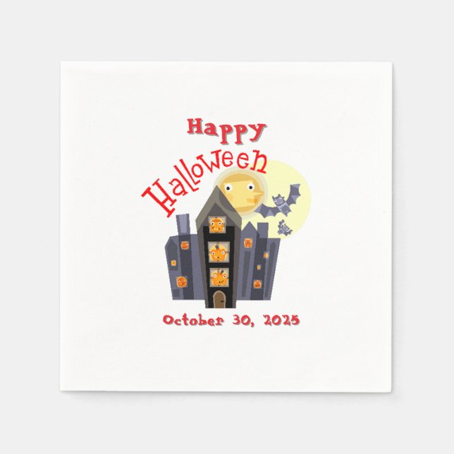 Happy Halloween Spook House und mehr Serviette (Vorderseite)