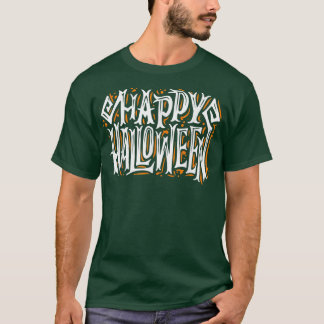 Happy Halloween Spooky Bat Ghost Black Cat Pumpkin T-Shirt