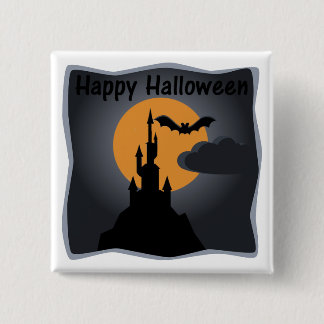Happy Halloween Spooky Castle Button