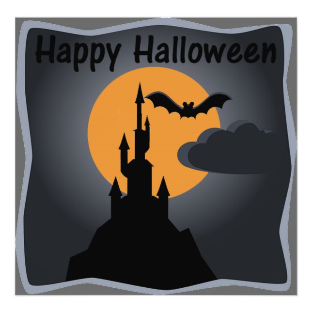 Happy Halloween Spooky Castle Foto Print (Vorne)