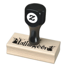 Happy Halloween Spooky Concept Typografy Gummistempel
