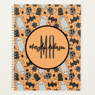 HAPPY HALLOWEEN SPOOKY CUSTOMIZABLE MONOGRAMM PLANER