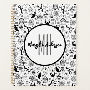 HAPPY HALLOWEEN SPOOKY CUSTOMIZABLE MONOGRAMM PLANER