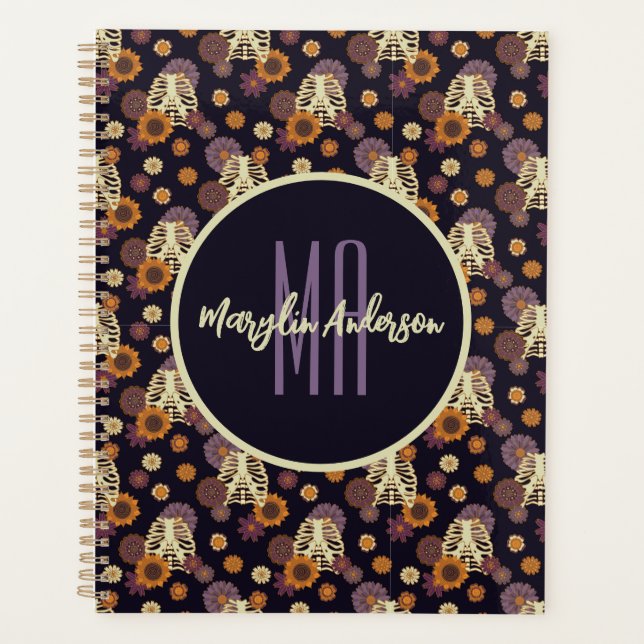 HAPPY HALLOWEEN SPOOKY CUSTOMIZABLE MONOGRAMM PLANER (Vorderseite)