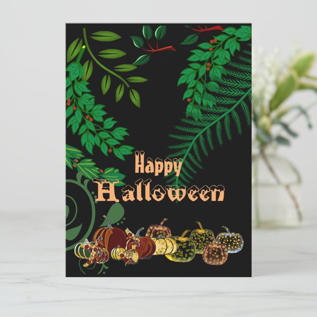 Happy Halloween Spooky Dark Night Glow Pumpkin Fun (Stehend Vorderseite)