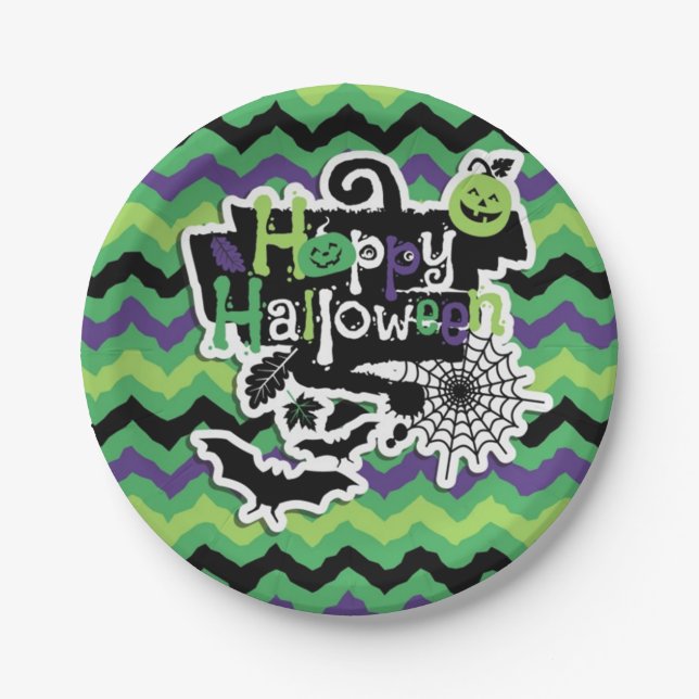 Happy Halloween Spooky Fun Pappteller (Vorderseite)
