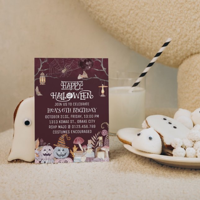 Happy Halloween Spooky Geburtstagsparty Einladung (Von Creator hochgeladen)