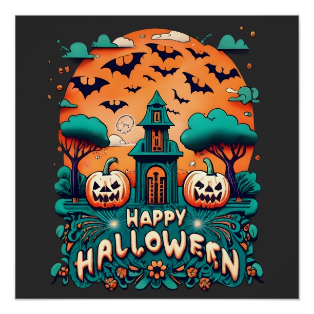 Happy Halloween | Spooky Halloween Poster (Vorderseite)