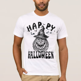 Happy Halloween, Spooky Kürbis mit Hut T-Shirt