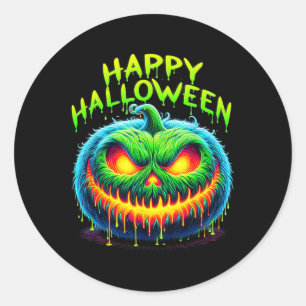 Happy Halloween Spooky Kürbislaterne Pumpkin Tren Runder Aufkleber