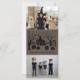 Happy Halloween Spooky Mansion Family Foto Card