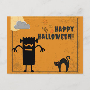 Happy Halloween Spooky Monster Postkarte