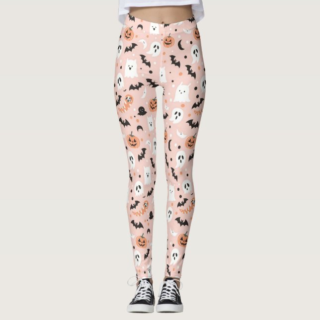 Happy Halloween Spooky Niedlich & festlich Hallowe Leggings (Vorderseite)