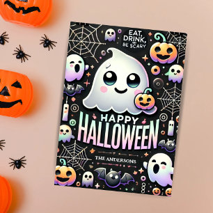 Happy Halloween Spooky Niedlich Ghost Feiertagskarte