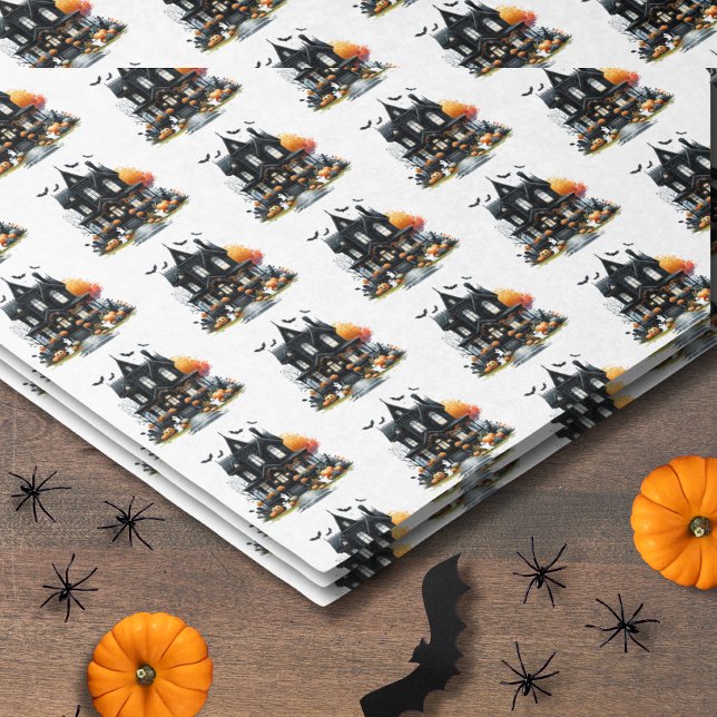 Happy Halloween Spooky Pattern Seidenpapier (Happy Halloween Spooky Pattern Tissue Paper)