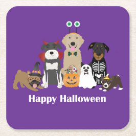 Happy Halloween Spooky Pet Kostüme Rechteckiger Pappuntersetzer