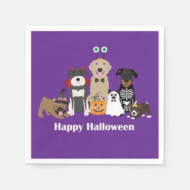 Happy Halloween Spooky Pet Kostüme Serviette (Vorderseite)