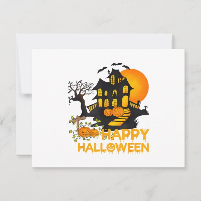 Happy Halloween Spooky Pumpkin Haunted House Men W (Vorderseite)