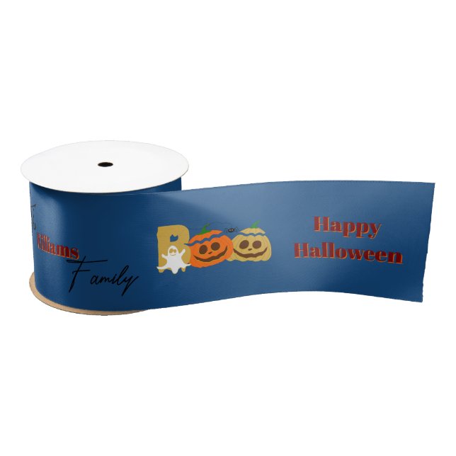 Happy Halloween Spooky Pumpkin Ribbon Satinband (Spule)