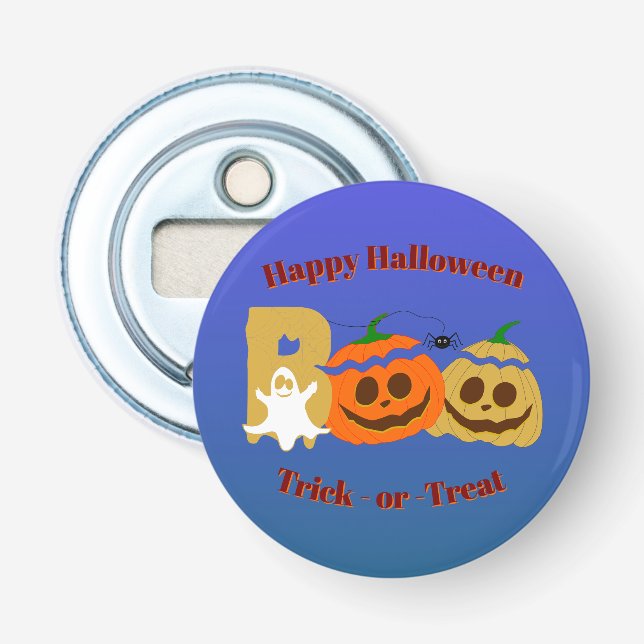 Happy Halloween Spooky Pumpkin Trick oder Treat Flaschenöffner (Vorderseite)