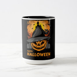 Happy Halloween Spooky Pumpkin Zweifarbige Tasse