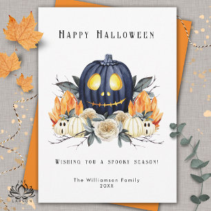 Happy Halloween Spooky Samhain Pumpkins Crystals Feiertagskarte