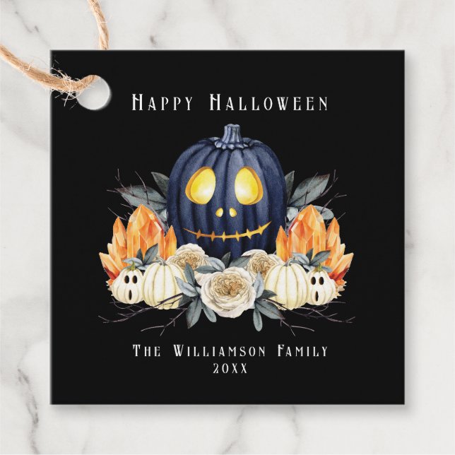 Happy Halloween Spooky Samhain Pumpkins Crystals Geschenkanhänger (Vorderseite)