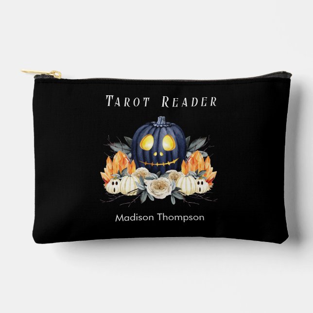 Happy Halloween Spooky Samhain Pumpkins Crystals Zubehörtasche (Vorderseite)