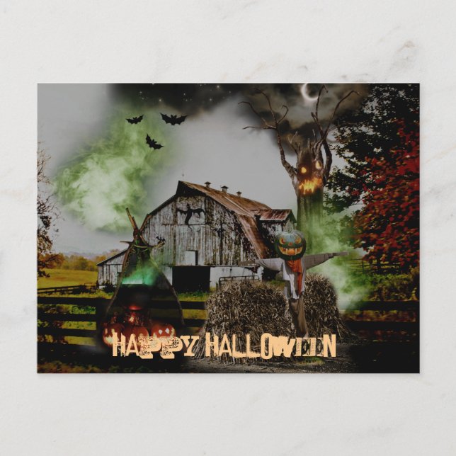 *~* Happy HALLOWEEN Spooky Scarey Postkarte (Vorderseite)