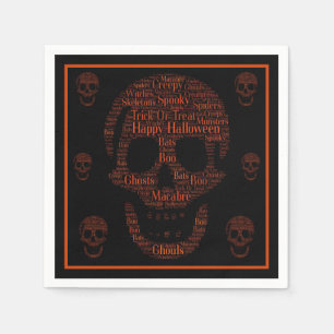 Happy Halloween Spooky Skull Serviette