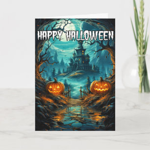 Happy Halloween Spooky Spuk House Karte