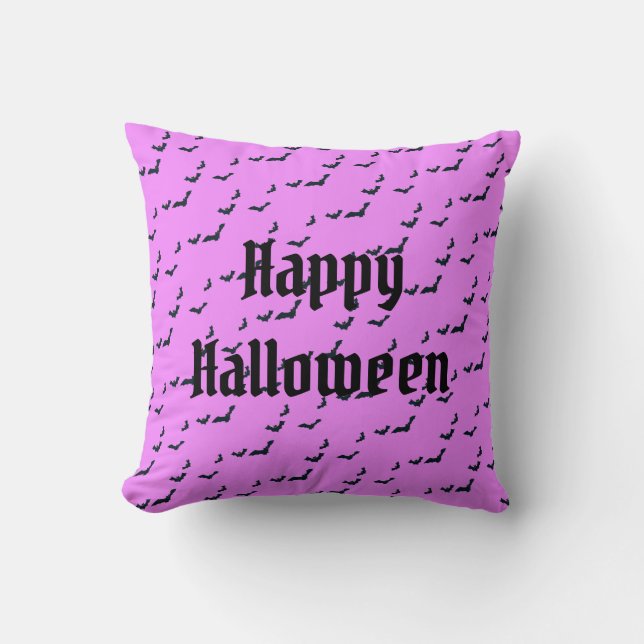Happy Halloween Spooky Throw Kissen (Vorderseite)