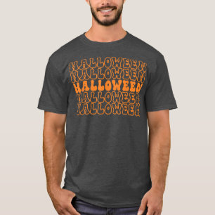 Happy Halloween Spooky Vibes Pumpkin und Spiderweb T-Shirt