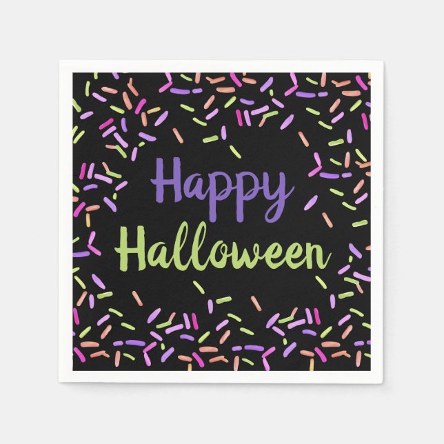 Happy Halloween Sprinkles Custom Paper Serviette (Vorderseite)