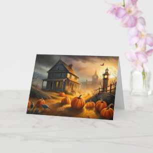 Happy Halloween   Spuk Haus Karte