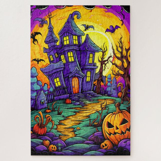 Happy Halloween | Spuk Haus Puzzle (Vertikal)