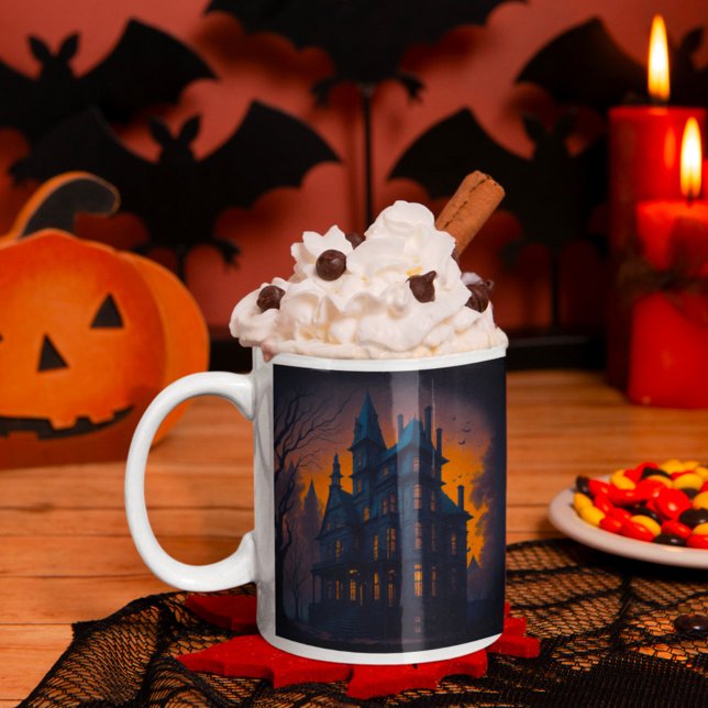 Happy Halloween Spuk Herrenhaus Kaffeetasse (Von Creator hochgeladen)