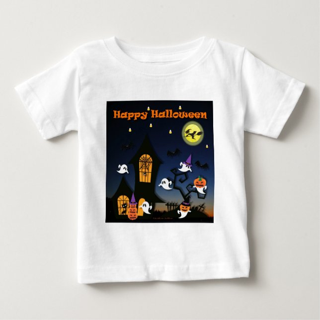 Happy Halloween Spuk House Baby T-shirt (Vorderseite)