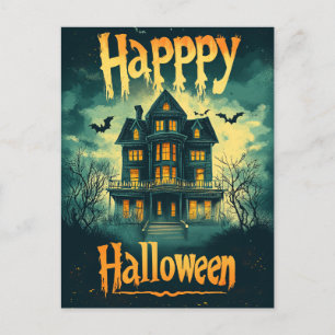 Happy Halloween Spuk House Feiertagspostkarte