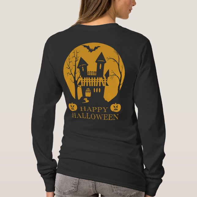 Happy Halloween Spuk House Long Sleeve T-Shirt (Rückseite)