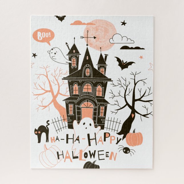 Happy Halloween Spuk House Puzzle (Vertikal)