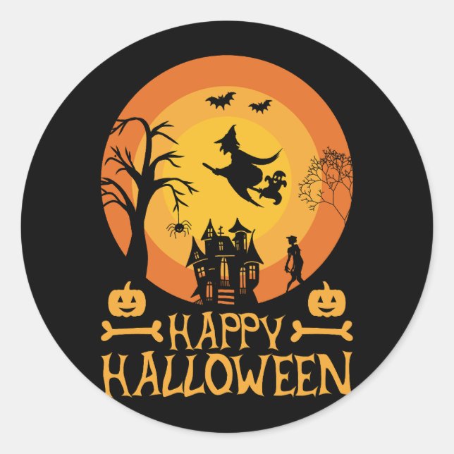 Happy Halloween Spuk House Sticker (Vorderseite)