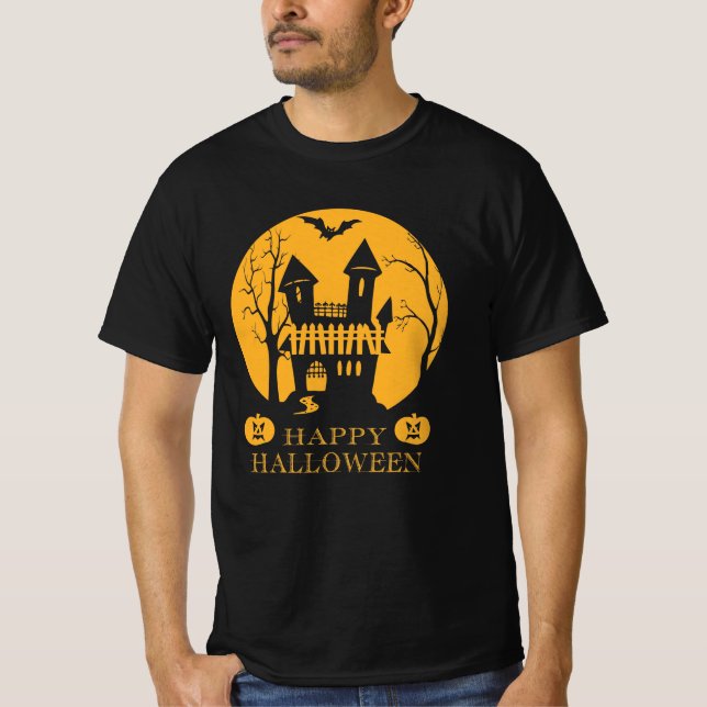 Happy Halloween Spuk House T-Shirt (Vorderseite)