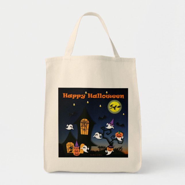 Happy Halloween Spuk House Tote Bag Tragetasche (Vorne)