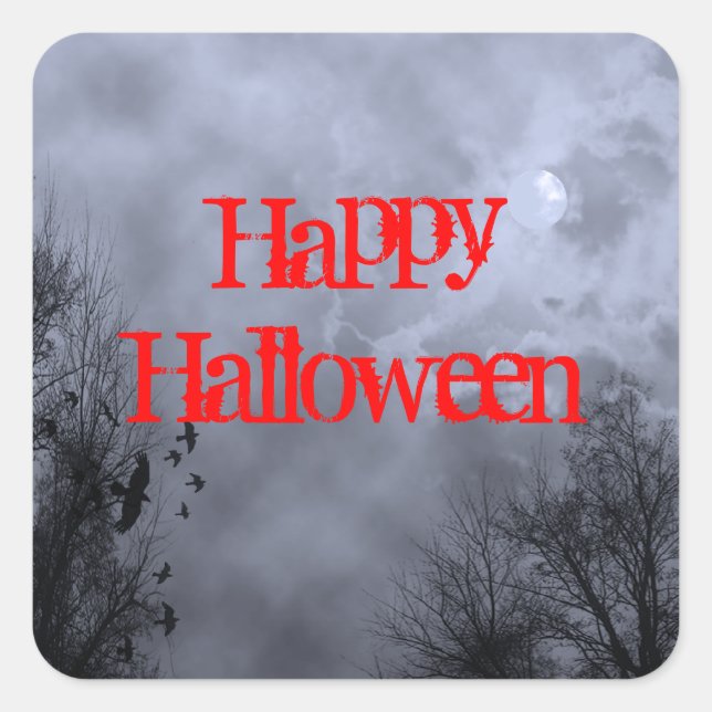 Happy Halloween Spuk Moon Sticker (Vorderseite)