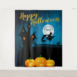 Happy Halloween Spuk Szene | Hintergrund für Party Wandteppich