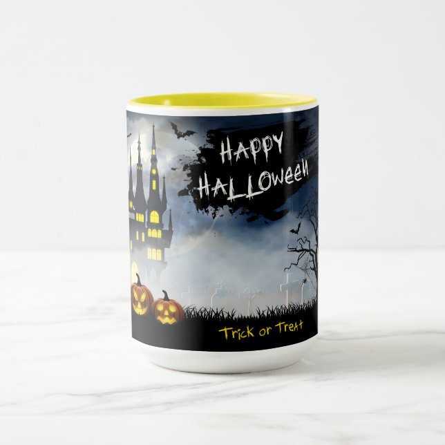Happy Halloween Spuk Szene Tasse (Zentrum)