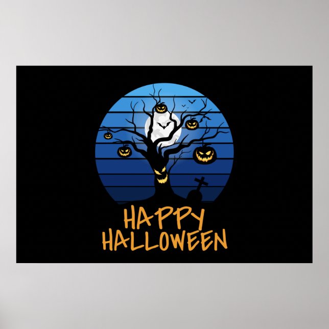 Happy Halloween Spuk Tree Poster (Vorne)