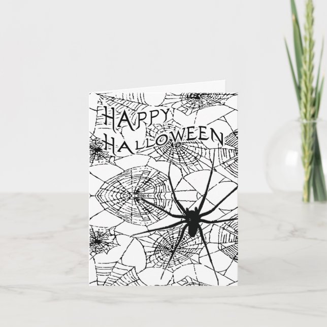 Happy Halloween (spuke Spinne) Karte (Vorderseite)