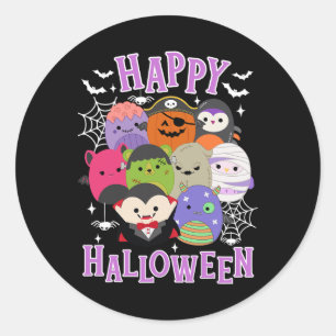 Happy Halloween Squad Mallow Gift Niedliches Kind Runder Aufkleber